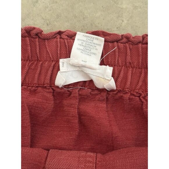 C&C California Women’s Red Button Front Skirt Size M Linen Blend Tie Waist - Picture 5 of 6